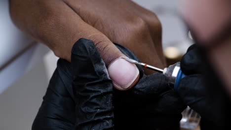 Close-up of a manicure service