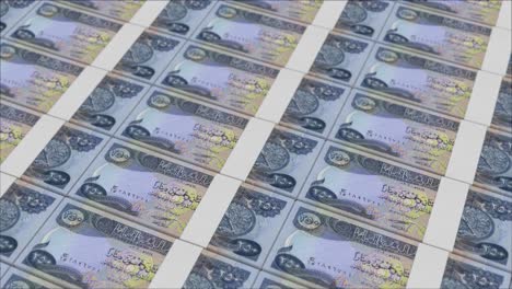 250 iraqi dinar banknotes printed by a money press