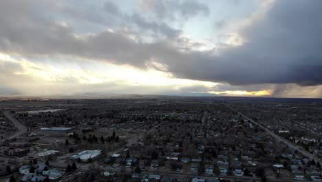 drone shot of bozeman, montana during winter