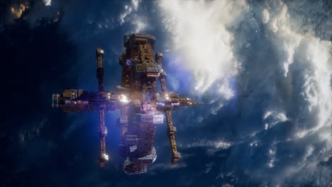 estación espacial internacional en el espacio exterior sobre el planeta tierra