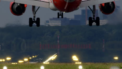 airplane landing on runway