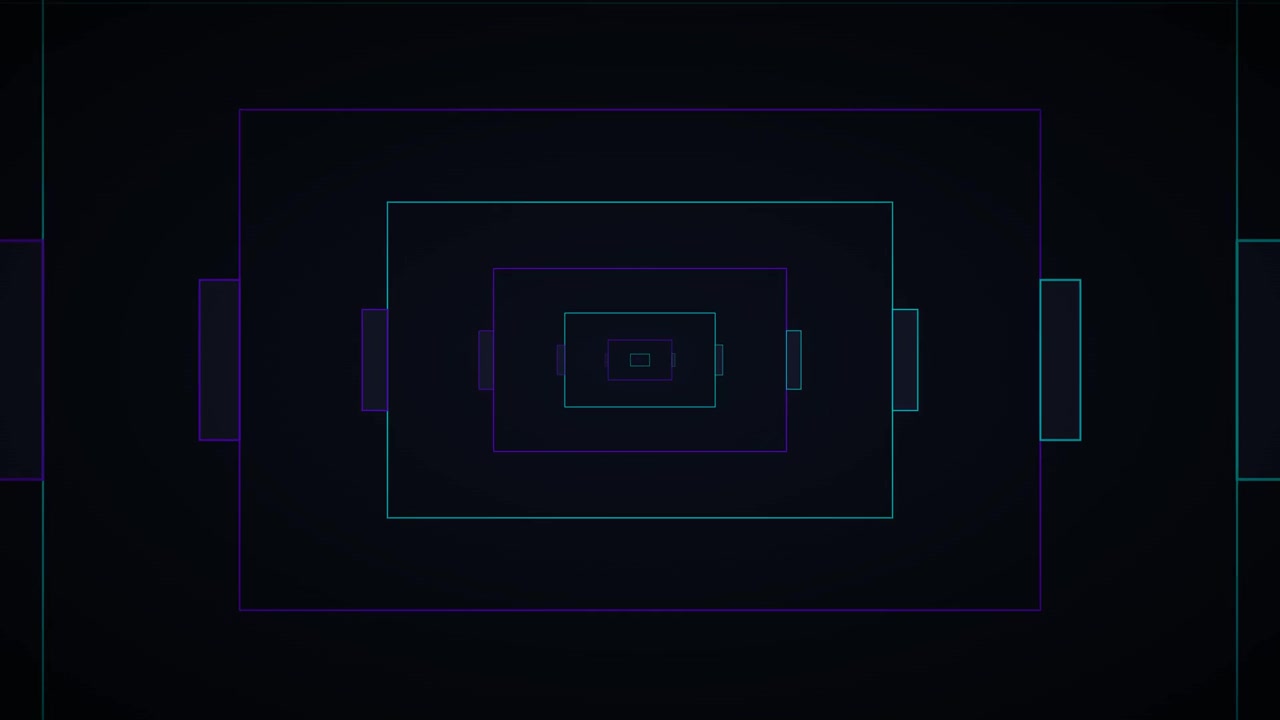 Abstract Motion Background with Pulsing Neon Rectangles
