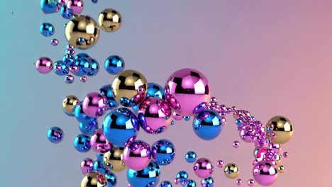 colorful metallic spheres