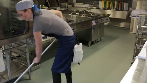 Cleaner-of-a-kitchen-wiping-the-floor