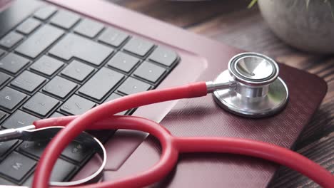 laptop with stethoscope