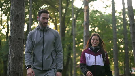 couple exercising in the park