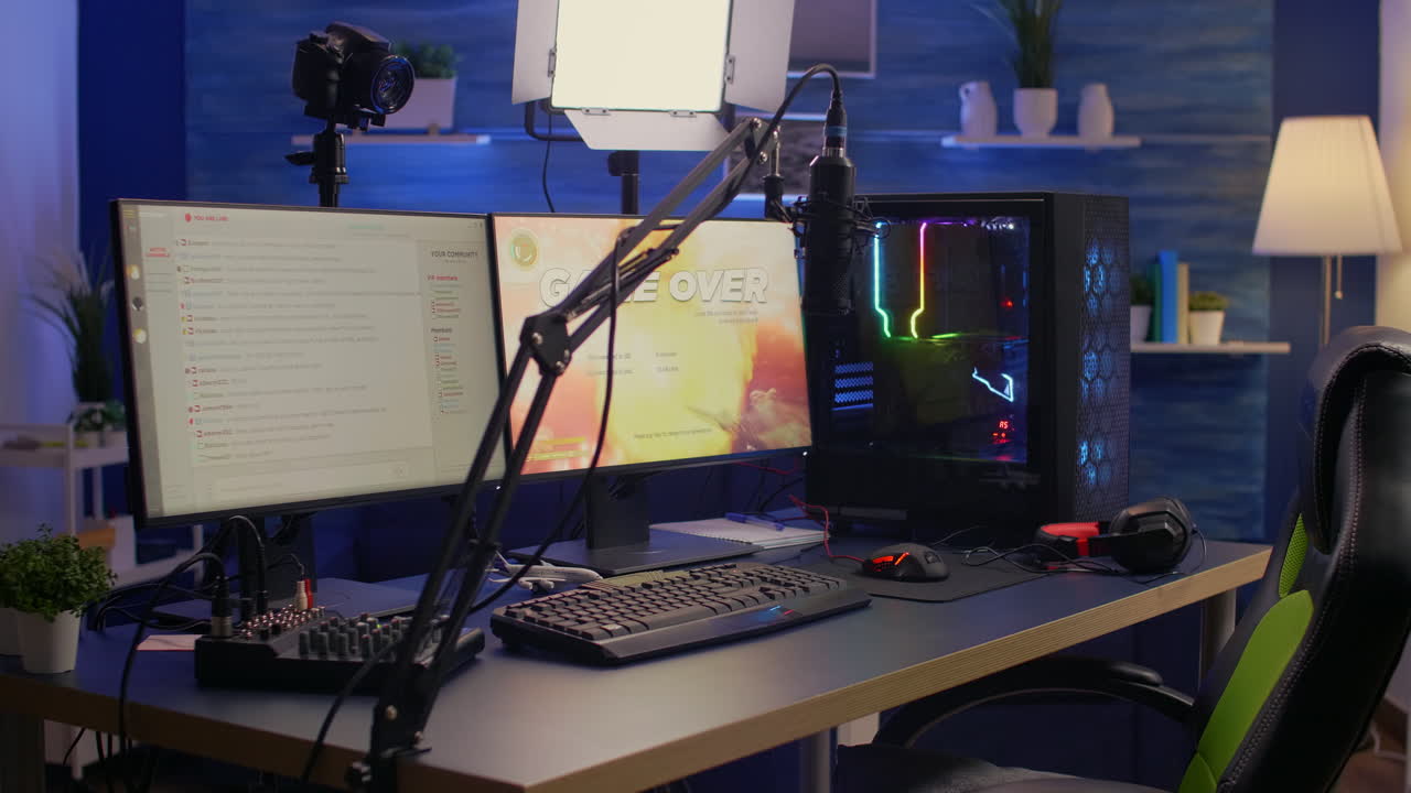 Empty streaming home studio