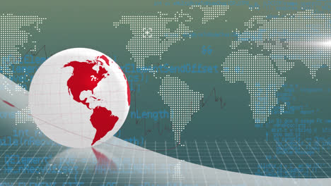 Animación-Del-Globo-Sobre-El-Mapa-Mundial-Y-Procesamiento-De-Datos