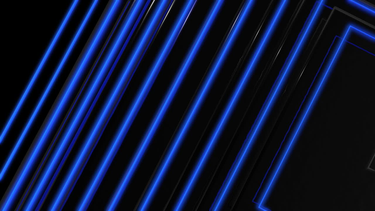 Blue glowing neon lines abstract technical futuristic motion background. Seamless loop. Ultra HD 4K video animation. Layers and Parallels.