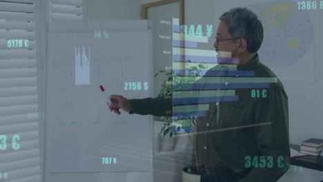 animación del procesamiento de datos sobre el maestro masculino biracial.