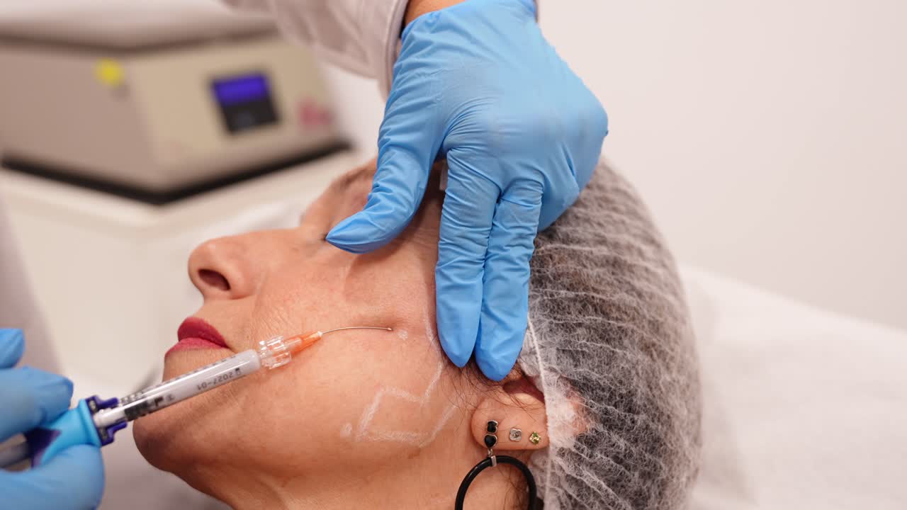 Donna che riceve un'iniezione di filler dermico