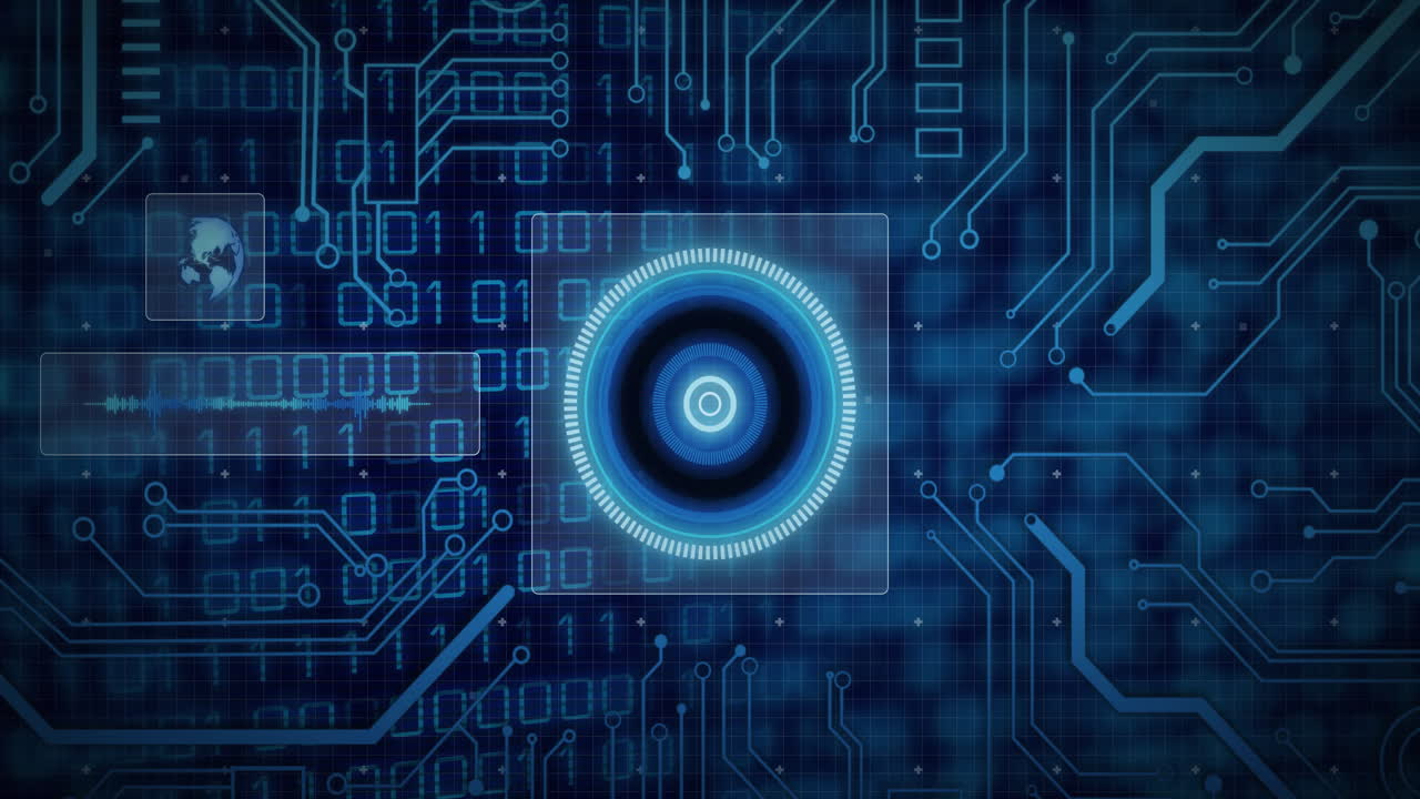 animazione della scansione del campo di applicazione sull'elaborazione dei dati