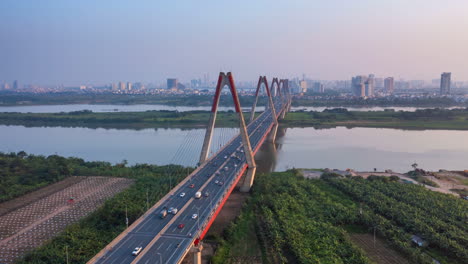 nhat tan bridge hyperlapse  in hanoi city