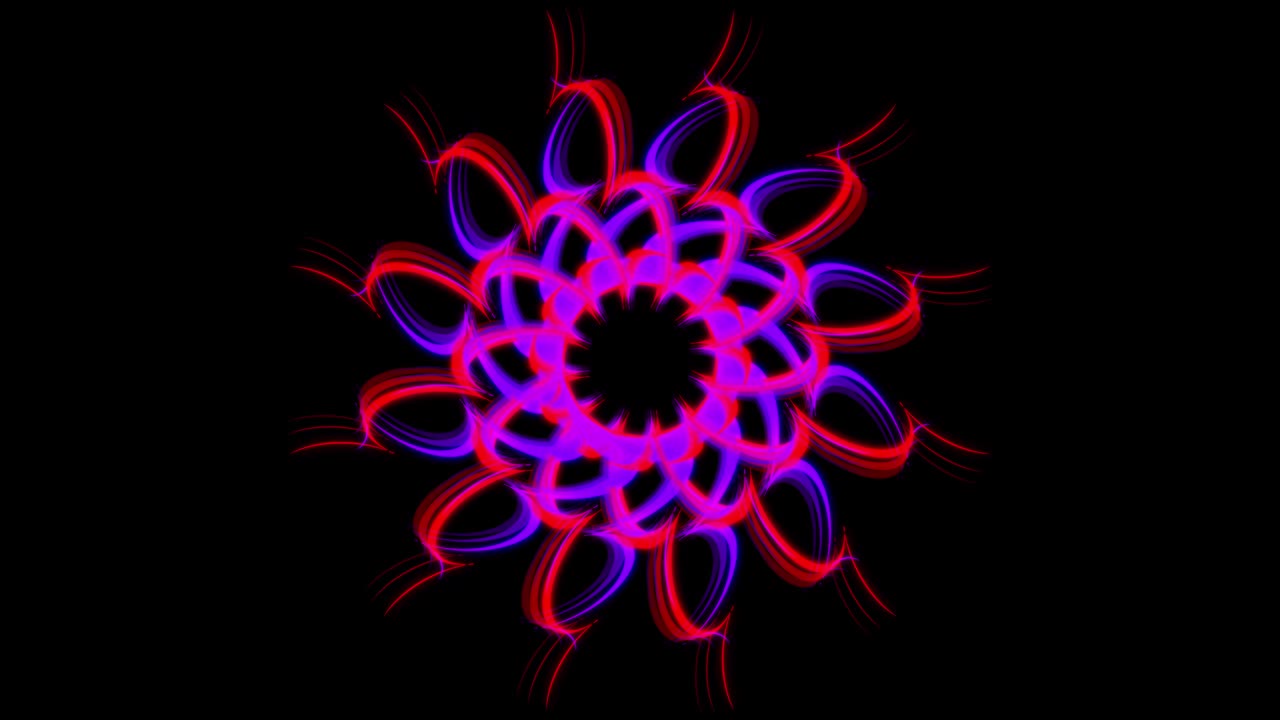 figura cambiante en forma de círculo rosado. animación de stock. gráficos de movimiento caleidoscópicos digitales abstractos y coloridos en fondo negro, bucle sin costuras