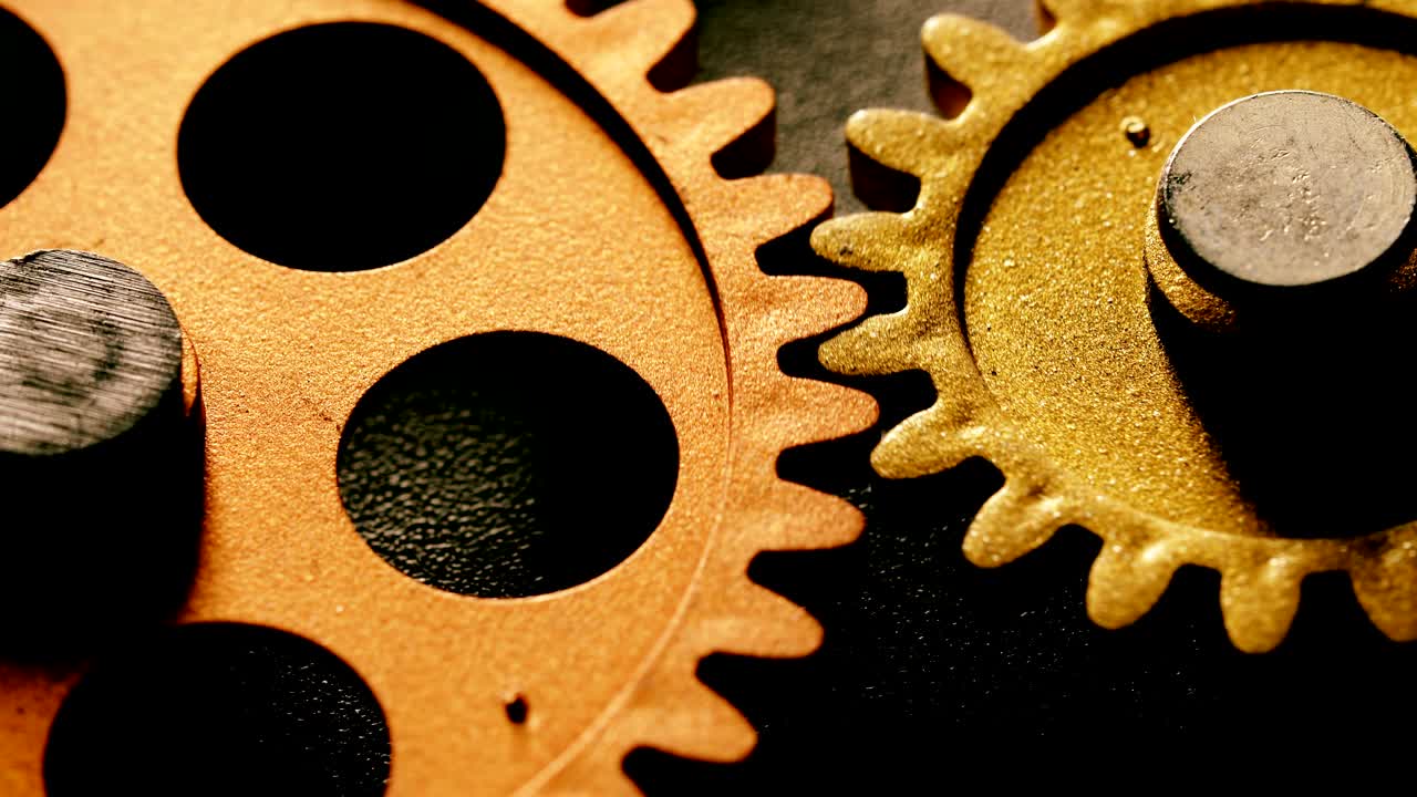 ruedas mecánicas rodando - de cerca