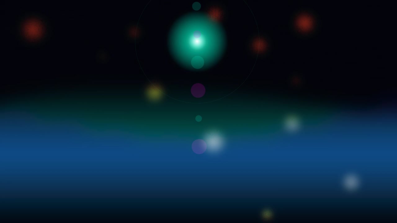 Abstract Motion Background with Glowing Green Light and Floating Particles