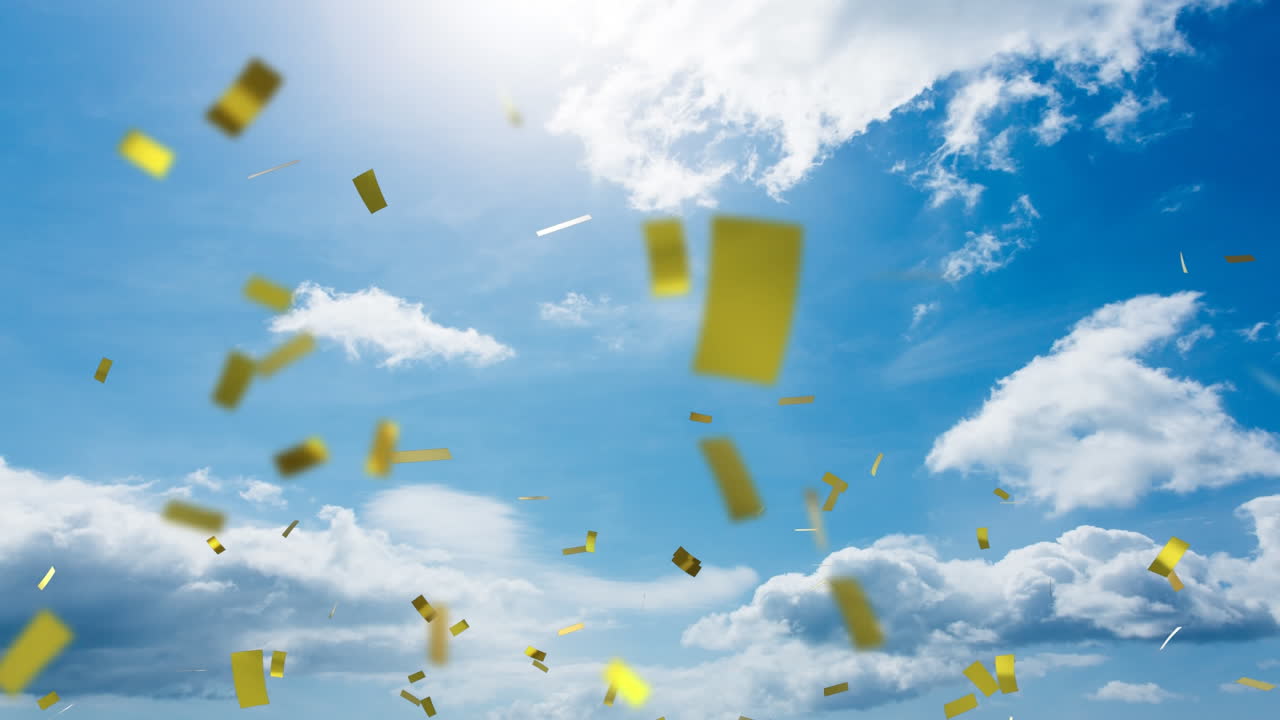 vista del cielo y confeti