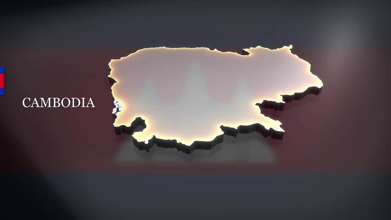 보디아의 3d 애니메이션 지도