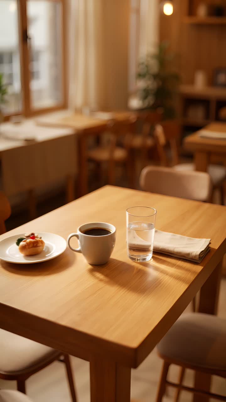 Interno di caffè estetico con atmosfera accogliente 4K
