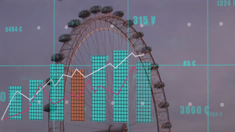 Animation-Der-Datenverarbeitung-über-Der-Londoner-Stadtlandschaft