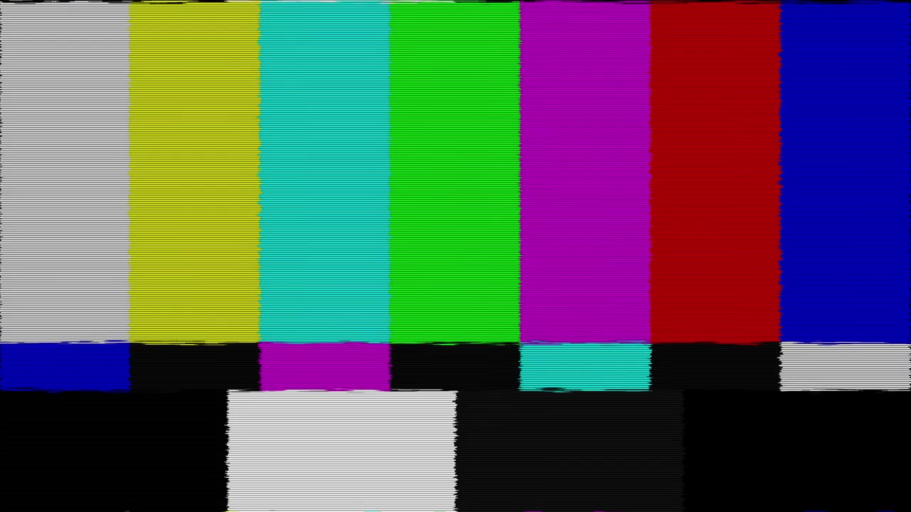 Television Test Pattern with Glitch and Signal Interference