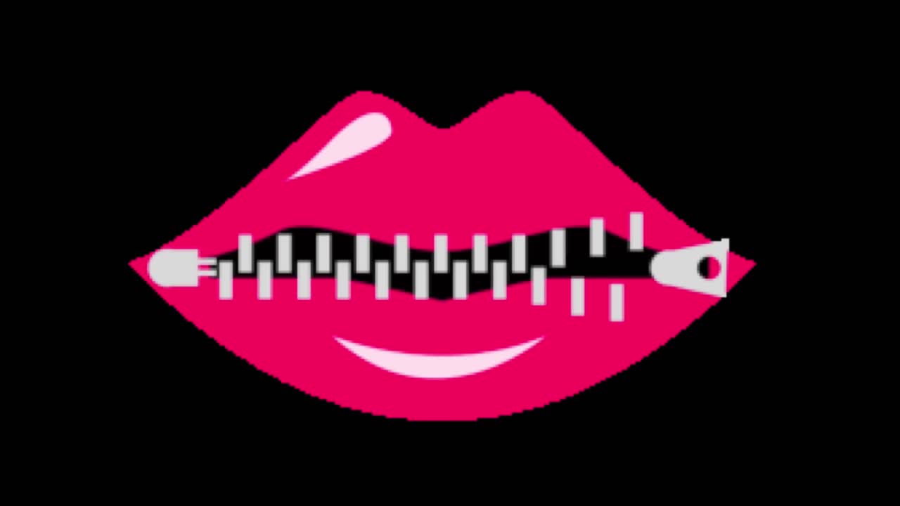 labios con cremallera animación de halloween pantalla en negro 4k