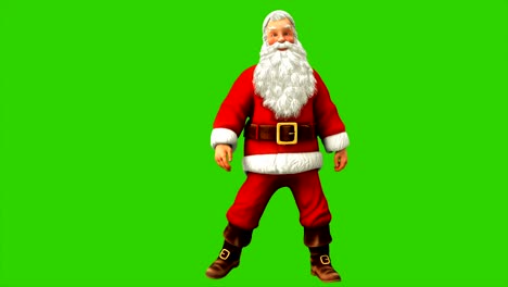 santa claus bailando en la pantalla verde durante la navidad 4k. animación de bucle sin costuras.