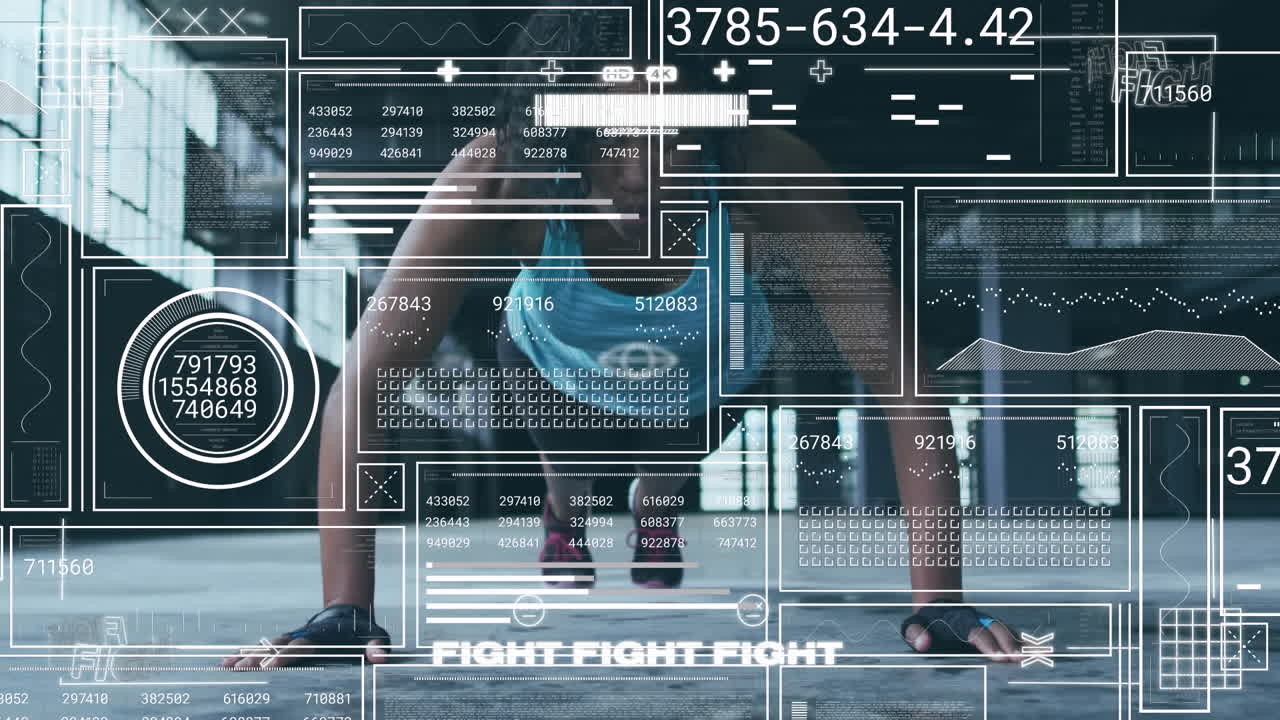 animación del procesamiento de datos y el globo sobre la sala del servidor