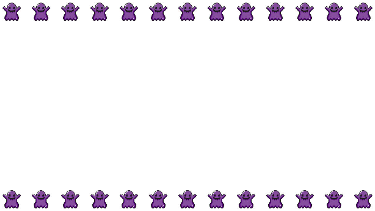 Pixel Art Halloween Ghost Frame Animated Overlay 1080p Transparent 30 fps (8).mov