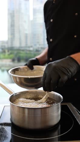 chef frying food