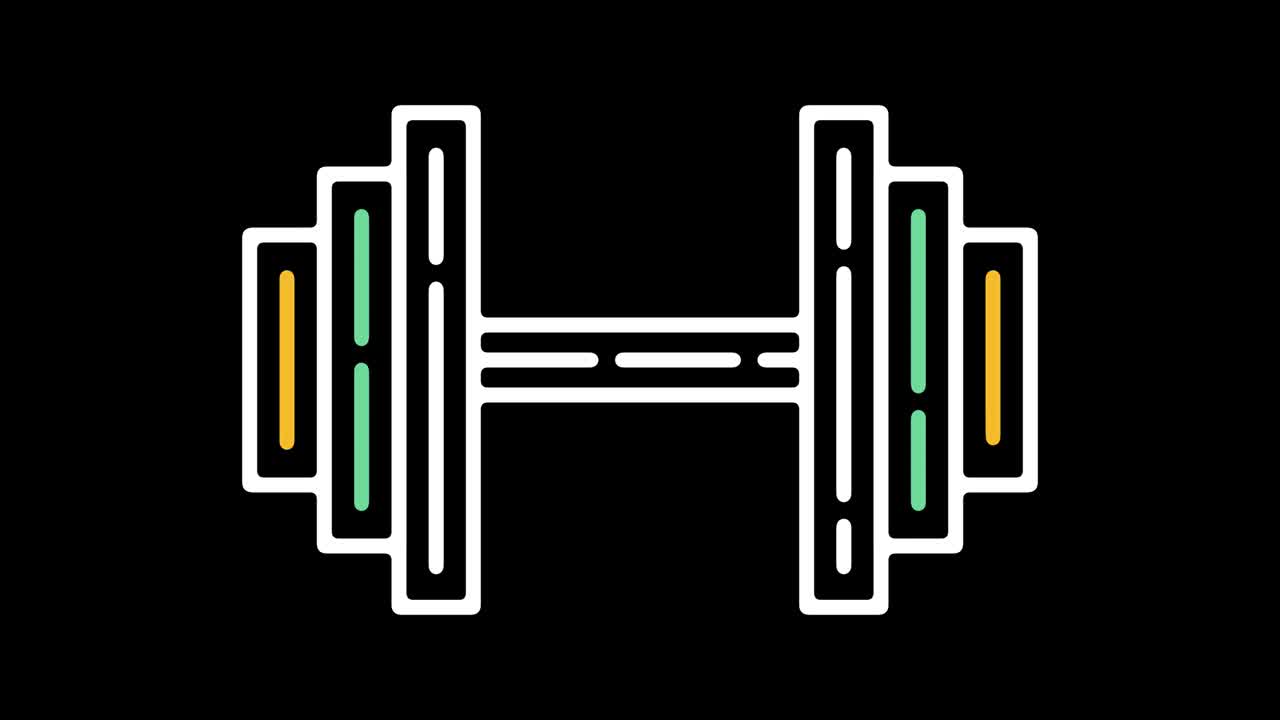 Strength Training Line Icon Animation with Alpha
