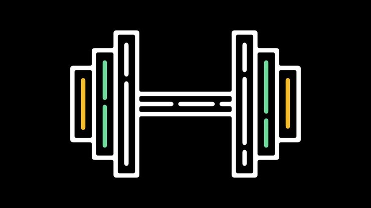 Strength Training Line Icon Animation with Alpha