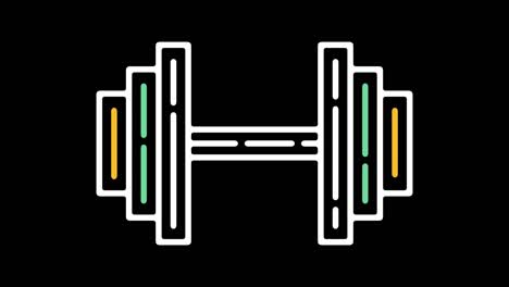 strength training line icon animation with alpha