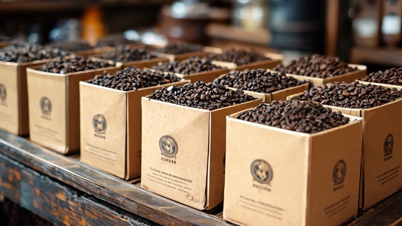 Boxes of Coffee Beans