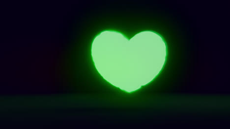 green energy heart shapes on a dark background