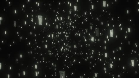 multiple one-dollar bill notes floating in 3d z-space, representing finance, economy, wealth, and monetary concepts in a dynamic financial environment.