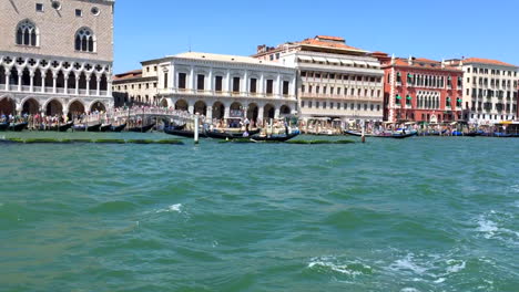 doge palace, grand canal, and hotels in venice italy from boat, hd