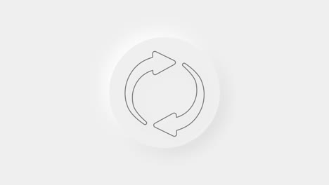 símbolo de reciclaje icono 3d aislado en fondo blanco. icono de flecha circular. 4k