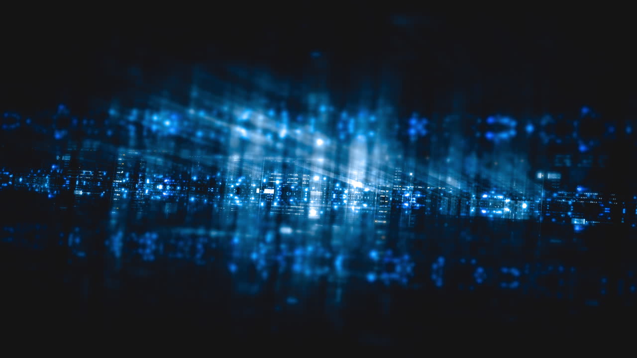 Futuristic screen display matrix, hi-tech digital data telemetry with encrypted numbers, display dynamic background for computer desktop screen display format