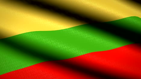lithuania flag waving textile textured background. seamless loop animation. full screen. slow motion. 4k video