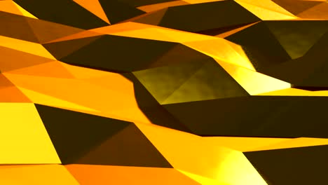 animación de fondo cristalino triangular de oro abstracto. bucle sin costuras