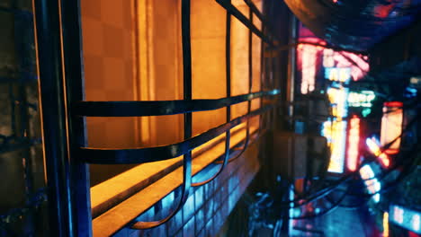 el paisaje urbano cyberpunk por la noche