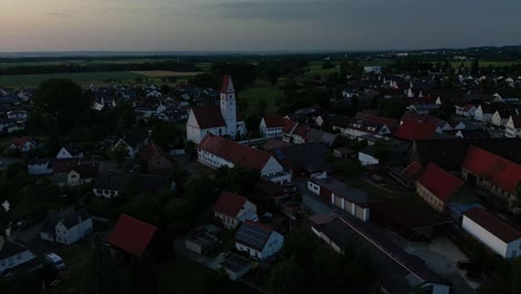 Darkness-is-ready-to-envelope-Bubesheim,-district-of-Günzburg,-Bavaria,-Germany