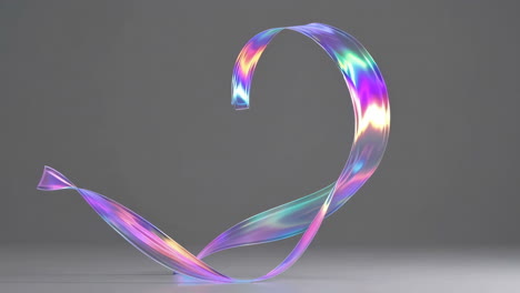 iridescent holographic ribbon abstract shape