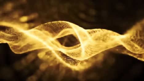 experience a captivating display of dynamic wave patterns illuminated in rich golden tones. the fluid motion creates an enchanting visual rhythm that draws in viewers with its elegance.