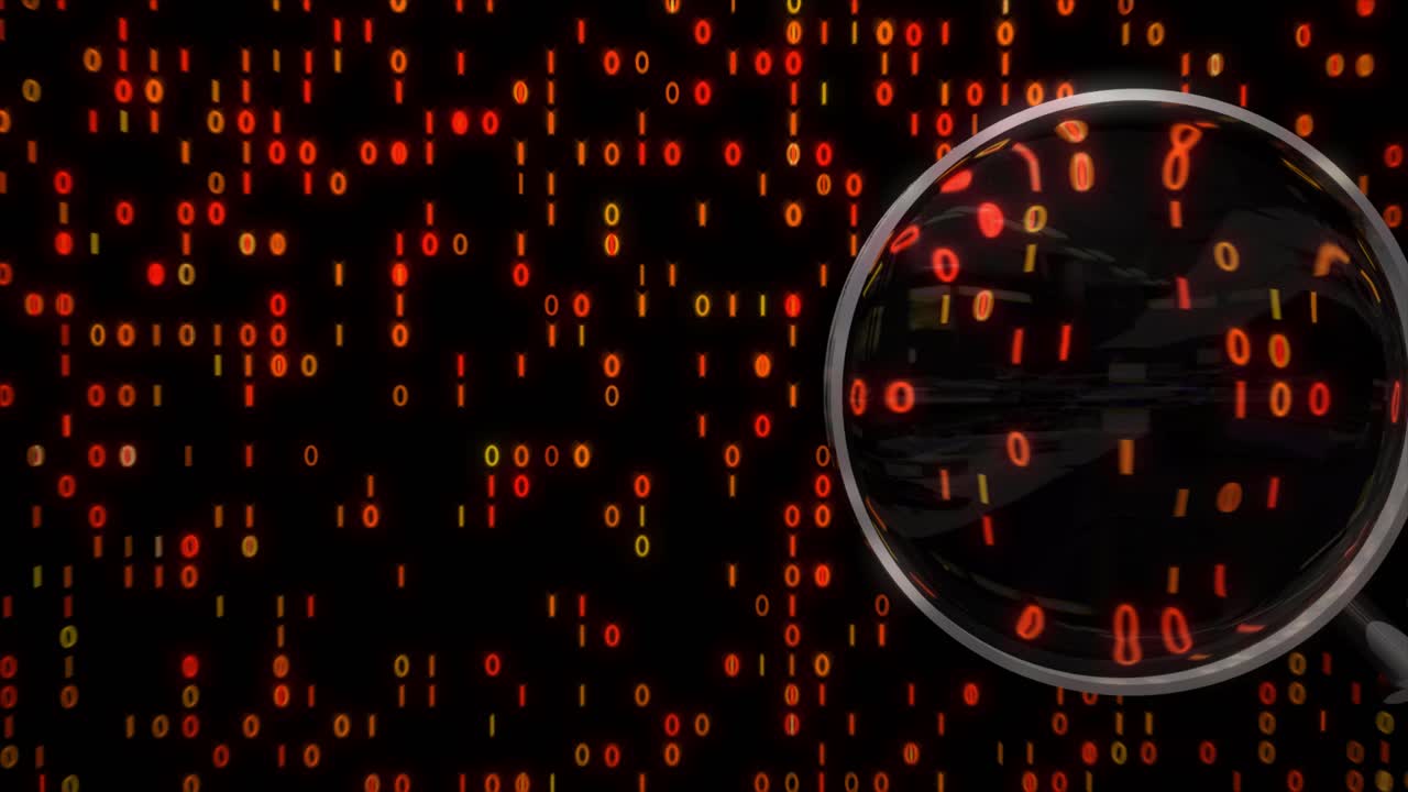 dati sotto lente di ingrandimento binario spyglass spia 4k