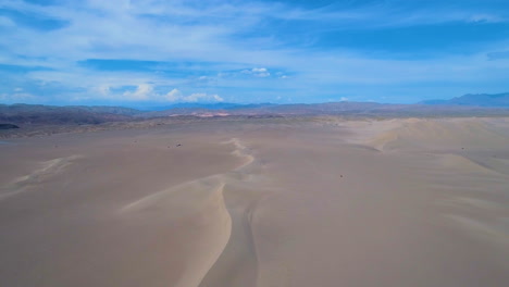 slow moving drone footage of the mojave desert at dumont dunes southern california