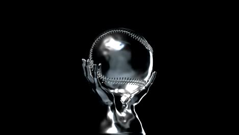 loop-able silver baseball cup with alpha channel