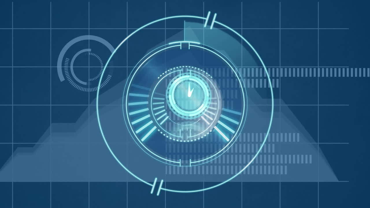 Animation of moving clock and scope scanning over graph