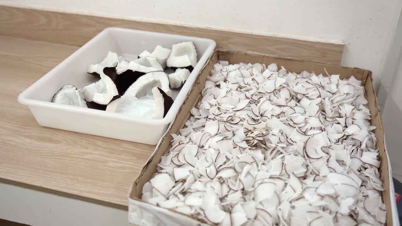 코코 드 메르 컬렉션, 식물 코코리 를 모아 수출 을 위해 포장 하는 사람, 마헤 세이 ⁇ 스